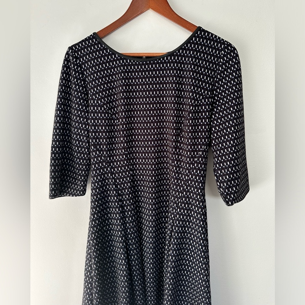 Max Studio Women’s Black Multicolor Geometric Patterned Fit & Flare Dress Size L